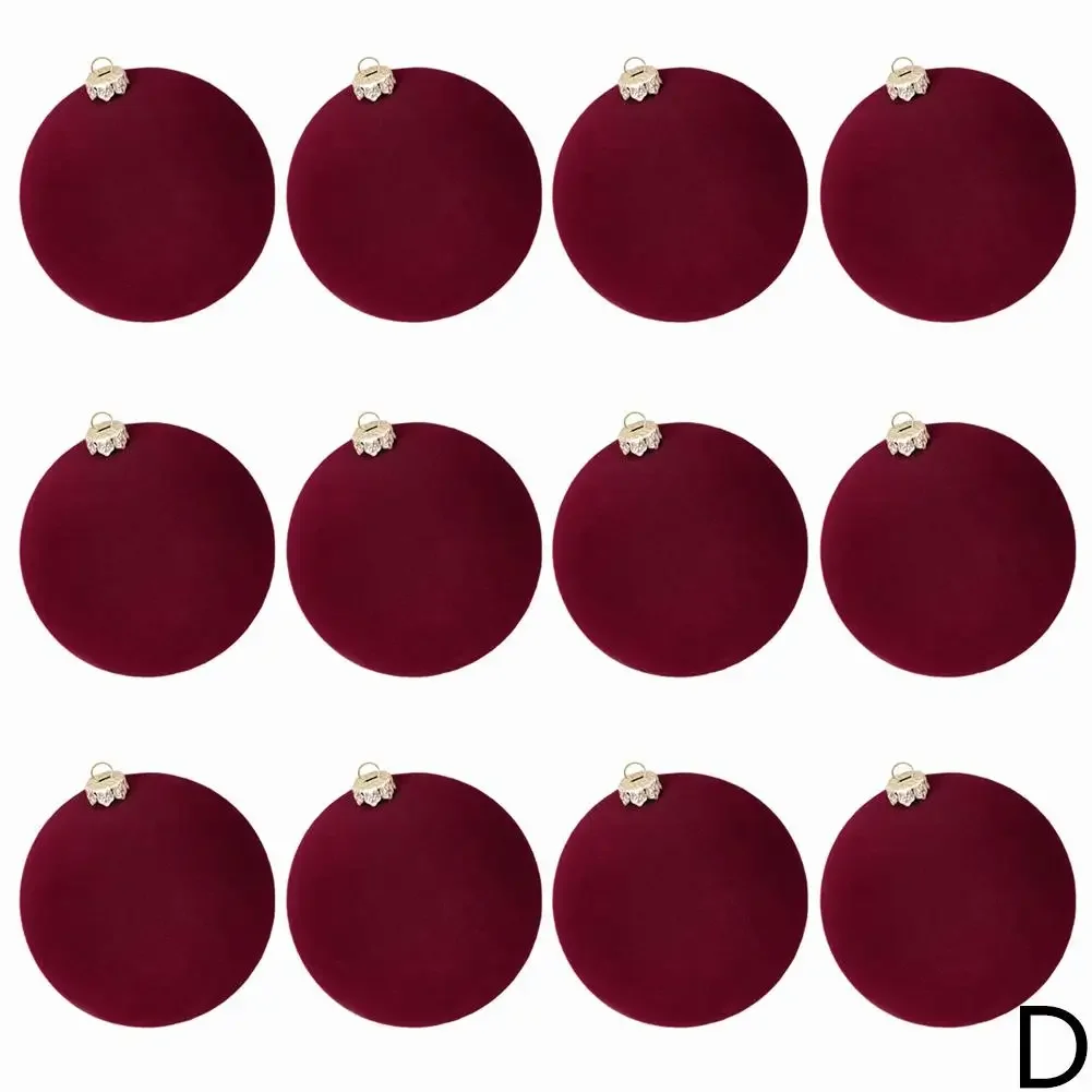 thumbnail image 1 of Juego de 12 bolas de Navidad con adornos de terciopelo de 2,36 pulgadas con aro colgante para árbol de Navidad, decoración para el hogar, Navidad, P M1l9, 1 of 5