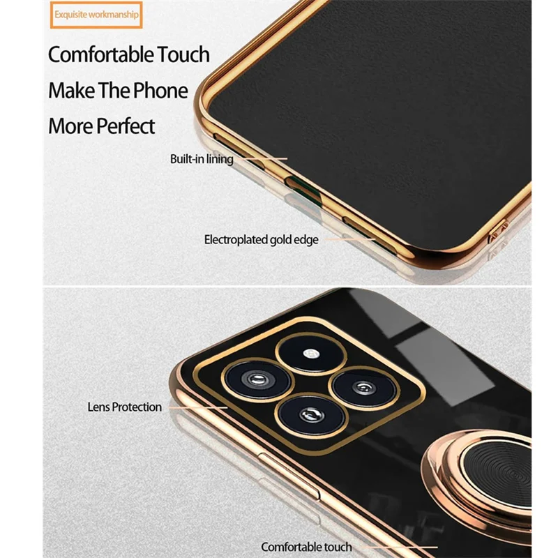 Plating Magnetic Ring Phone Case - Sleek and Protective Back Cover with Enhanced Grip