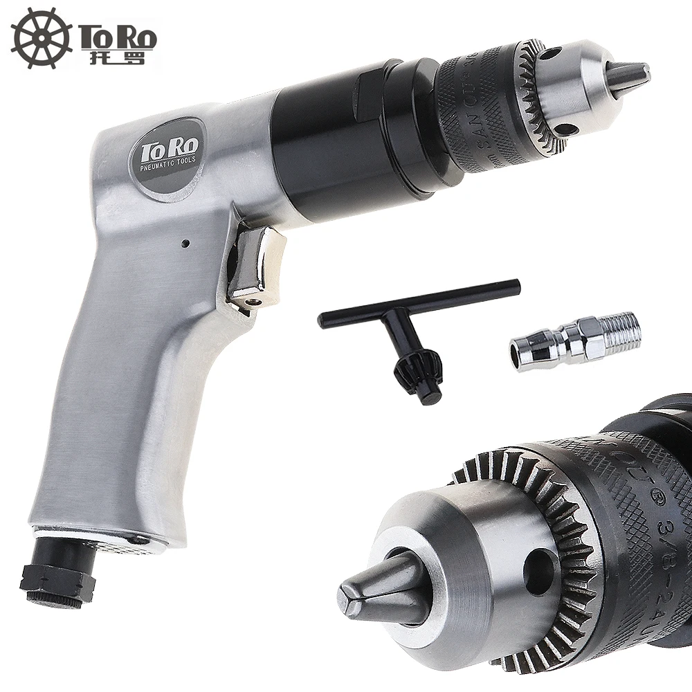 

TORO Pneumatic Tools 3/8" 1800rpm High-speed Cordless Pistol Type Pneumatic Gun Drill Reversible Air Drill for Hole Drilling