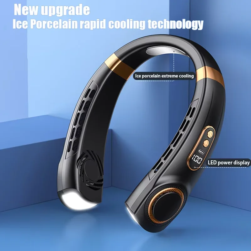 Description Picture 4 of itemNew Neck Air Conditioner Portable Neck Fan Rechargeable Semiconductor Cooling Bladeless Fan Outdoor Personal Fan Wearable Cooler