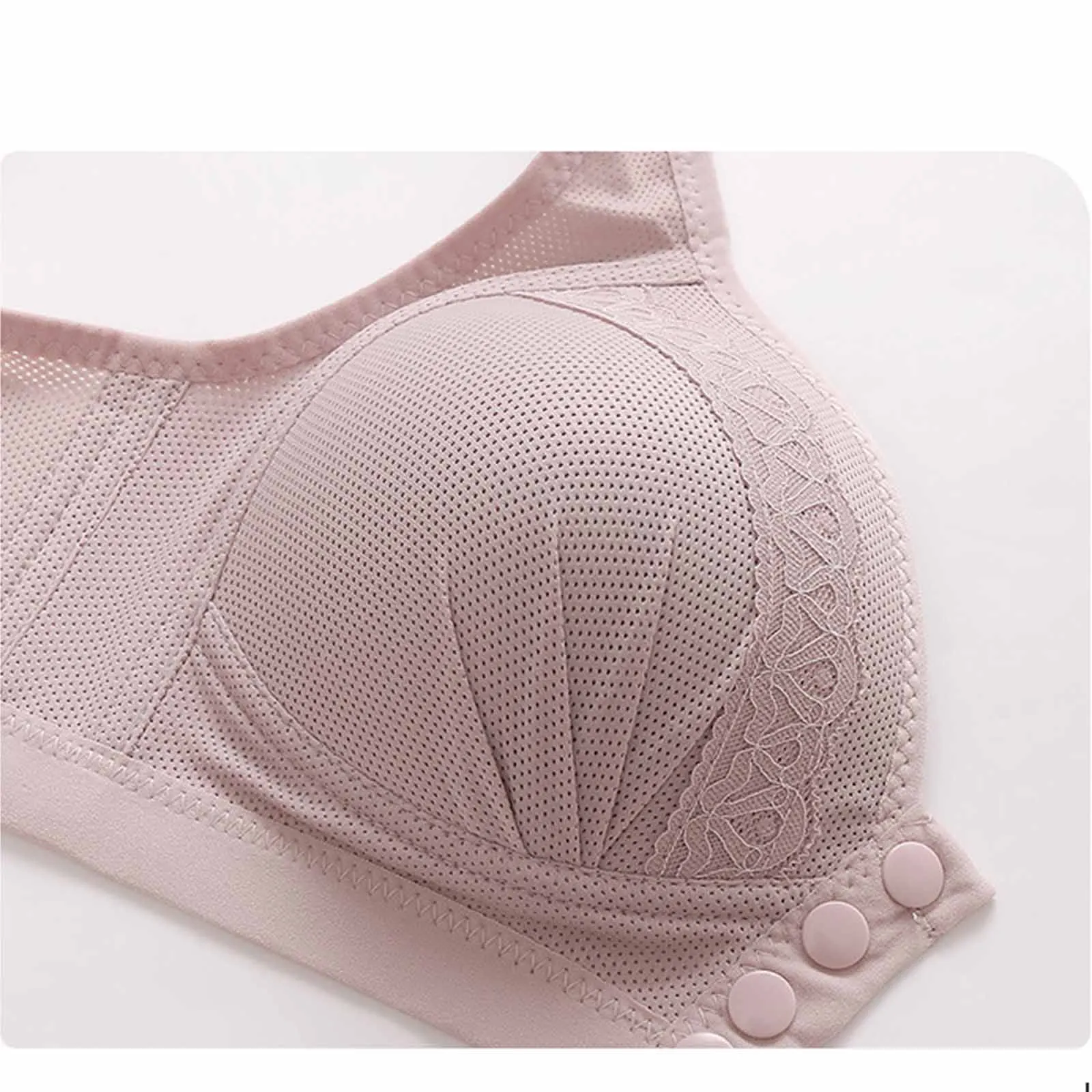 Mama Vorne Offen Still-Bh Mutterschaft Baumwolle Stillen Schwangere Frauen Bralette Draht Freies Mutter Unterwäsche Stillzeit Kleidung – Detail 8