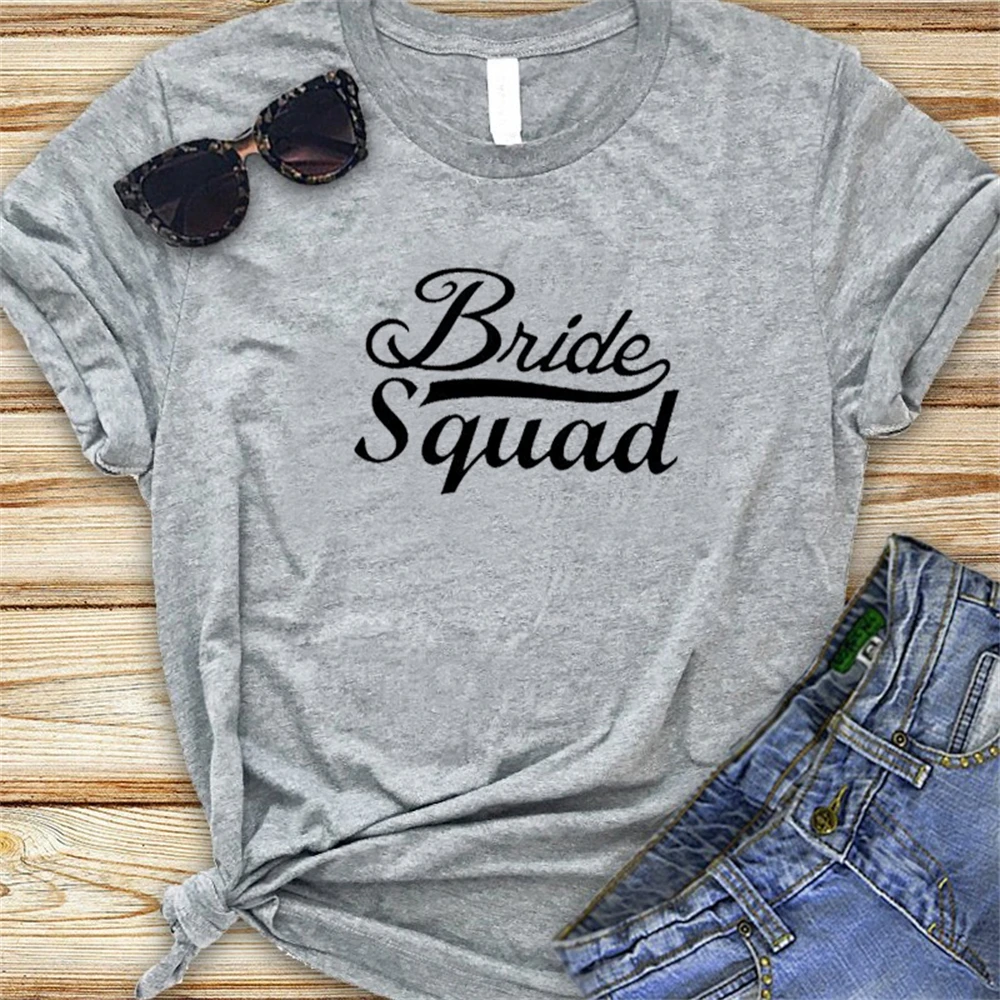 

Aesthetic Party Shirts Bridal Love Casual Tees Funny Summer Tops Bride Squad Women Tshirt Wedding T-shirt