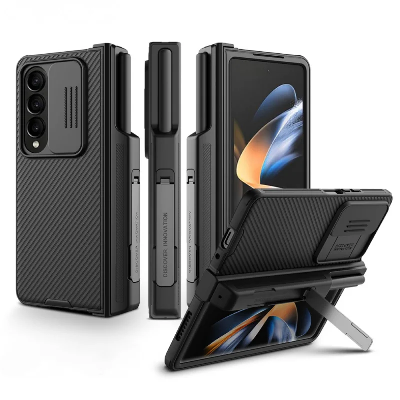

For Samsung Galaxy Z Fold 5 Fold Shockproof Hard Armor Phone Case Phone Case Bracket Stand Case Funda with S Pen Box Case