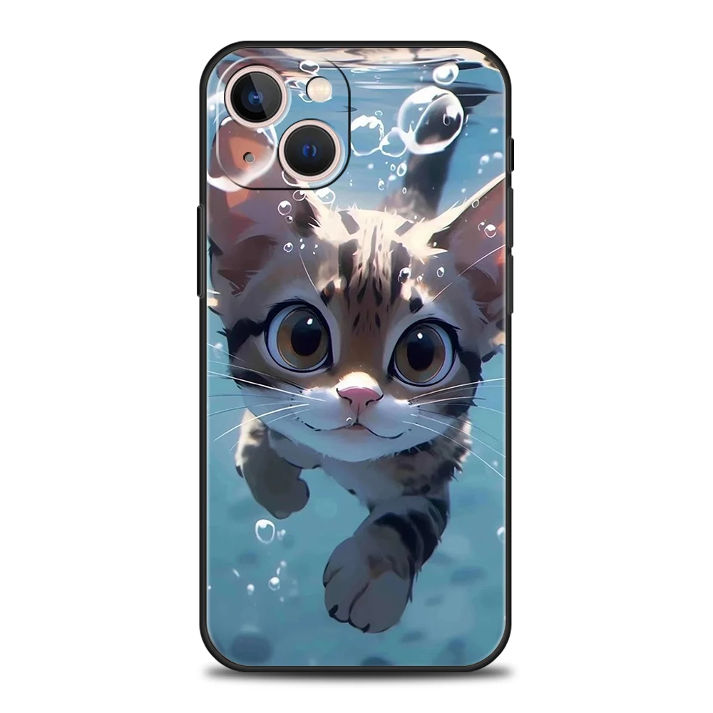 Adorable Cat Silicone Phone Case Cover - Soft Shell Design