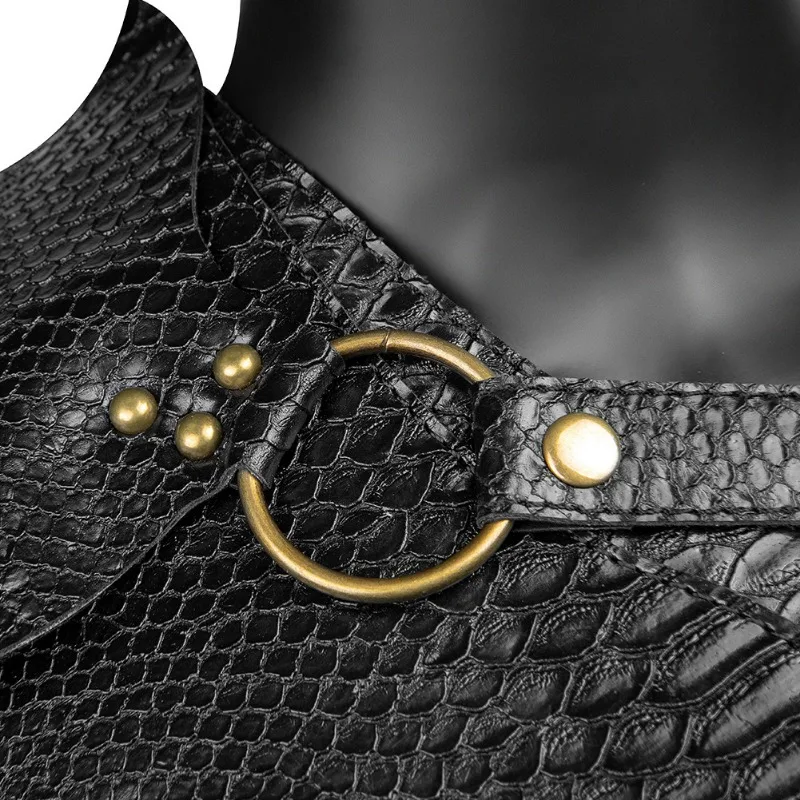 Steampunk Women Leather Shoulder Armor Medieval Knight Warrior Cosplay Costume Viking Pirate Body Chest Harness Belt Pauldrons