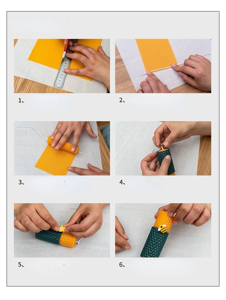 12pcs 15*20CM Beeswax Sheet Candle Roll Handmade DIY Honeycomb Wax Sheet Parent-child Activity Material Candle Making candle making wax candle making tools