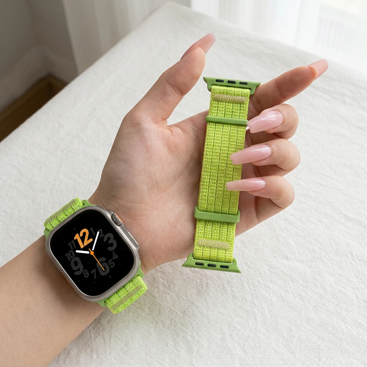 Durable Nylon Loop Strap for Smartwatch - Adjustable Band Bracelet, Various Sizes Available