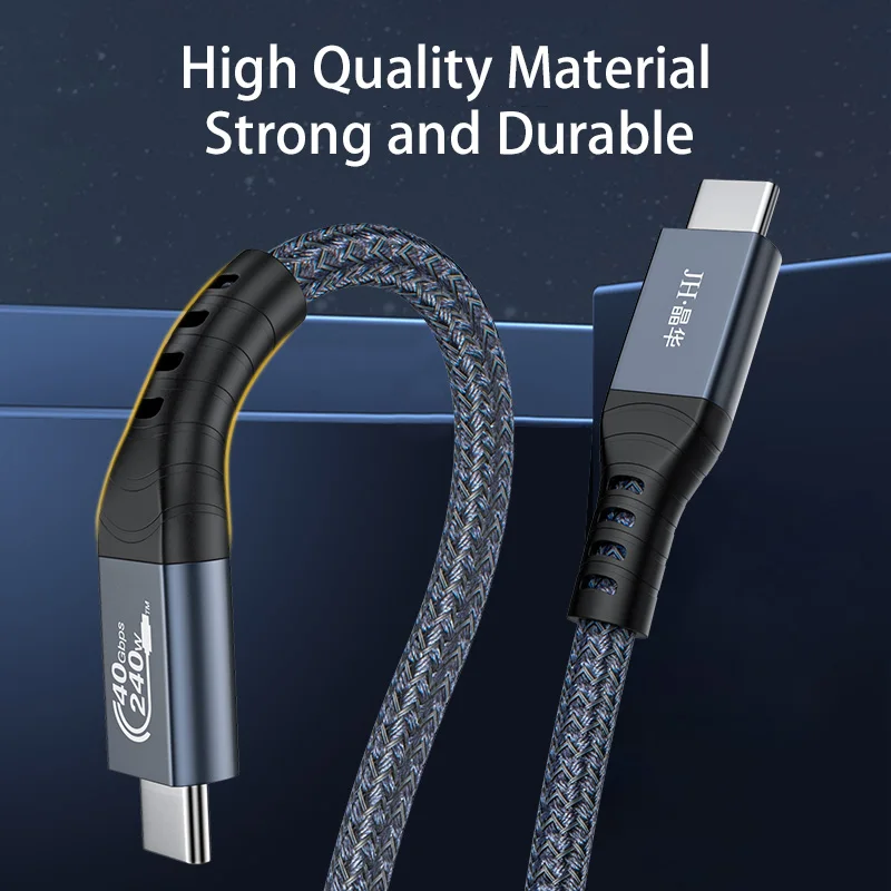 Thunderbolt-4 ̺ 40gbps 2m 3 USB 4 5A PD 100W   ̺, USB C-USB C  8K @ 60Hz HD    ڵ