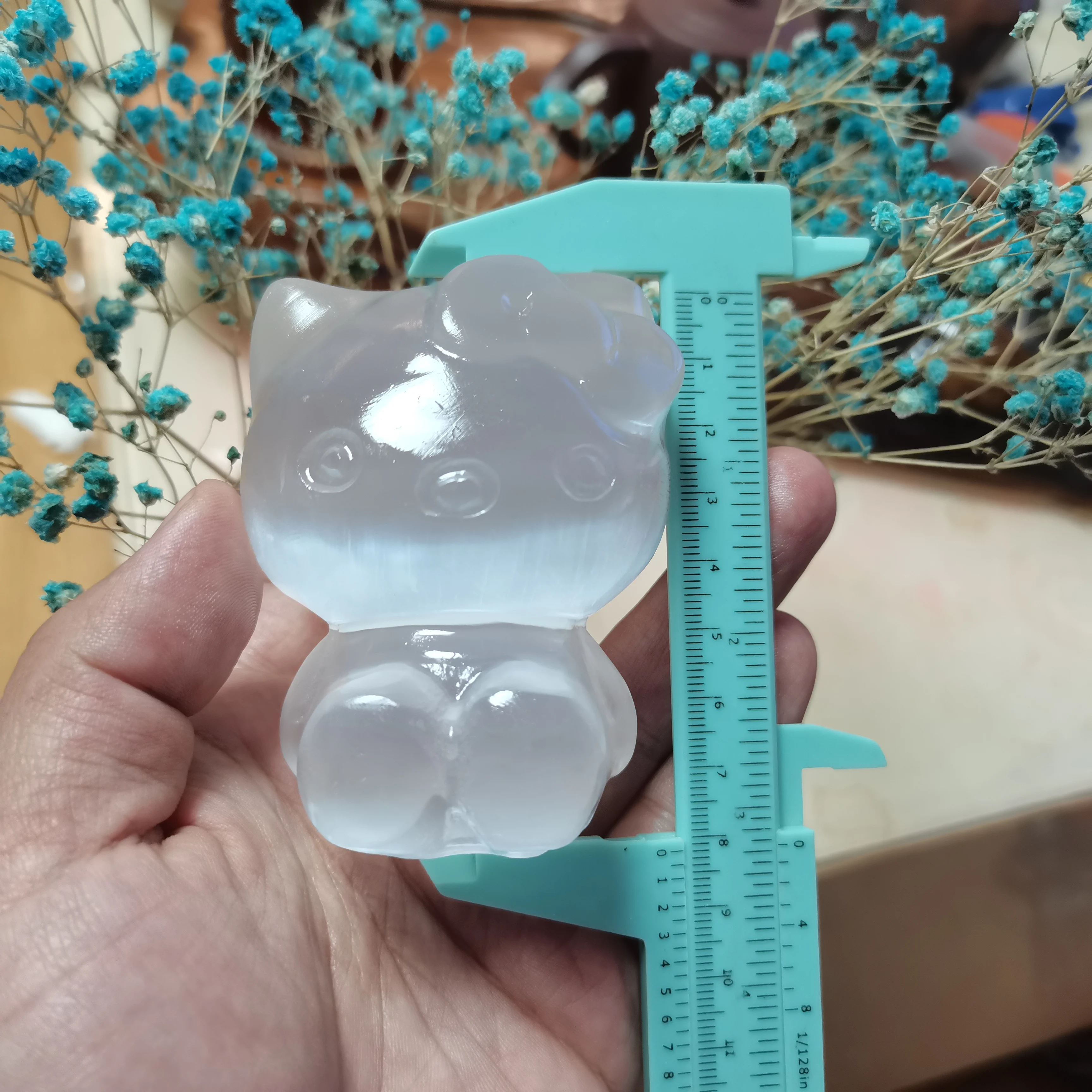 80mm přírodní selenite broušené sklo řezbářský ahoj KT modelka velký řezbářský sbírání ruční práce plastik reiki hojení kámen statua