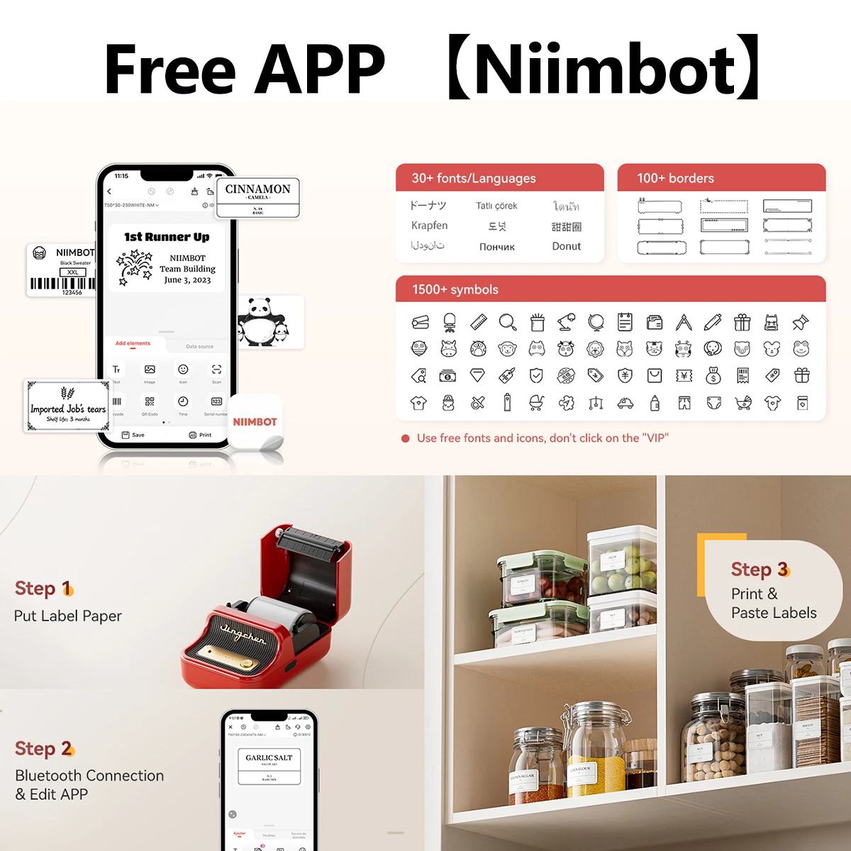 NEW Niimbot B21 Mini Portable Thermal Label Printer Mini Adhesive Sticker Maker for Home Office For Mobile Phone