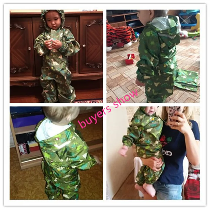 Waterproof Dinosaur Raincoat for Children Rain Coat Jumpsuit Rainsuit for Students Baby Raining