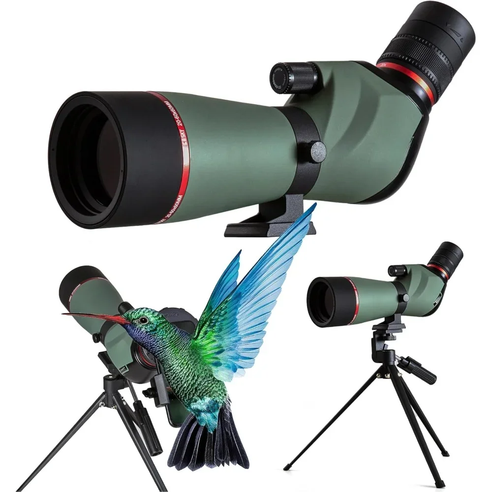 Spotting Scope 20-60x60 for Target Shooting & Hunting & Bird Watching BAK4 High Definition Angled Spotter Scope with Tripod