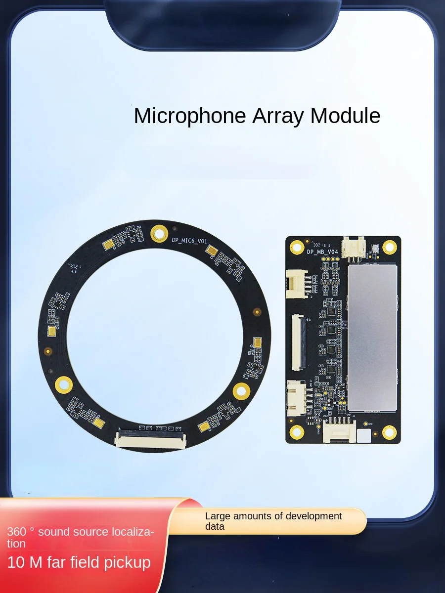 

Six-Microphone Array Board Voice Recognition Module Sound Source Localization