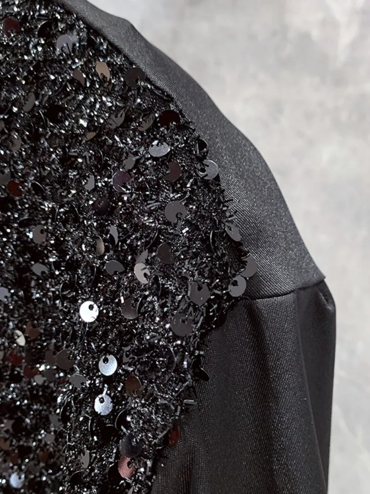Camicia Uomo Con Paillettes Brillantini – Maniche Lunghe, Stile Discoteca E Party, Vestibilità Regolare