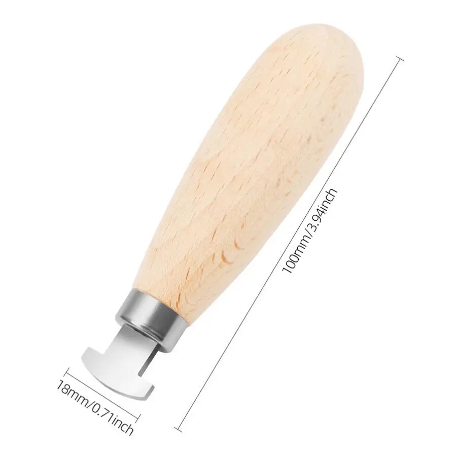 Grooved Square Bezel Pusher with Wooden Handle – Premium Jewelry Setting & Crafting Tool