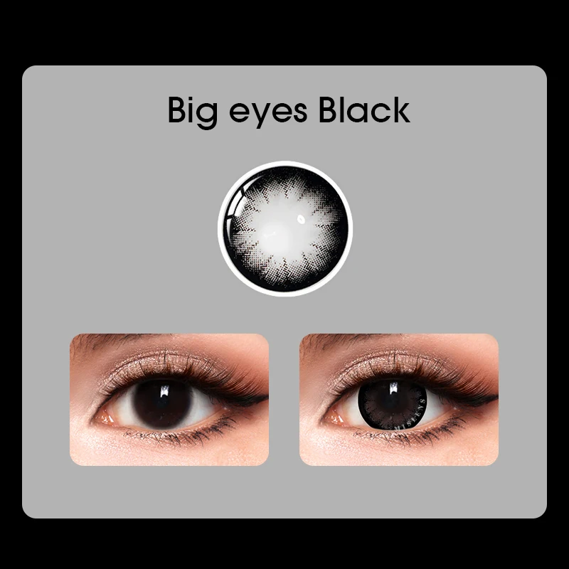 

Mislens Official Store 1Pair 1Year Disposable Black Color Contact Lenses For Eyes 14.5mm 42%Water Natural Eye Color Lens