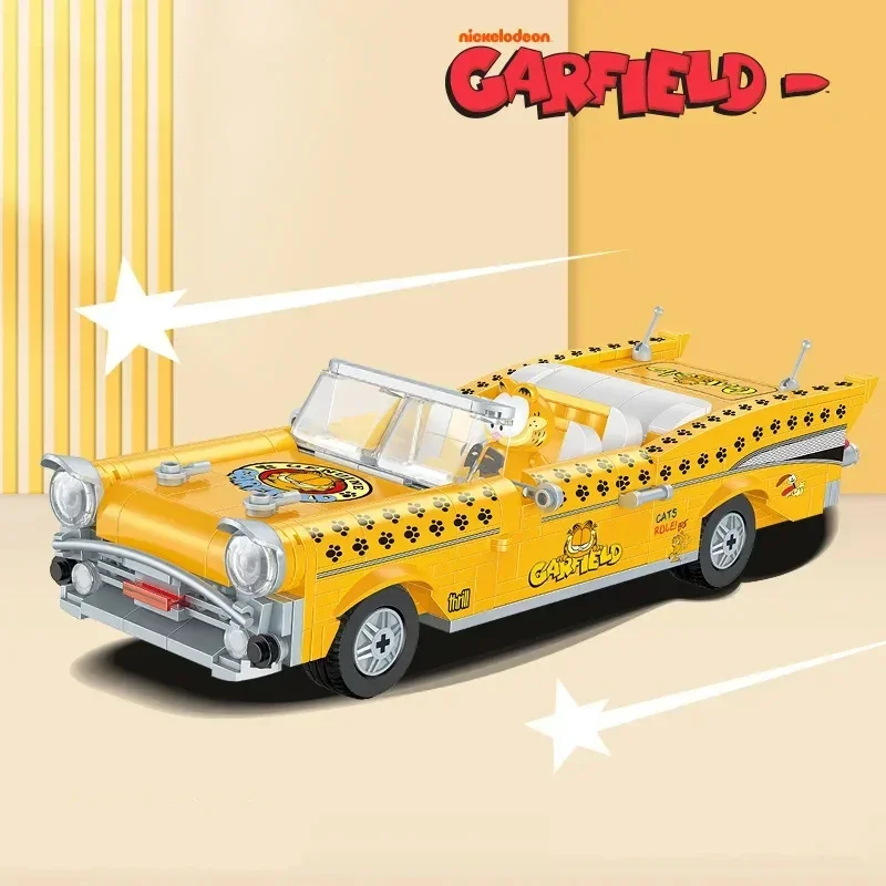 BALODY Garfield Series Building Blocks Convertible Car Model Bricks Creative Desktop Ornaments DIY Toys for Kids Holiday Gifts