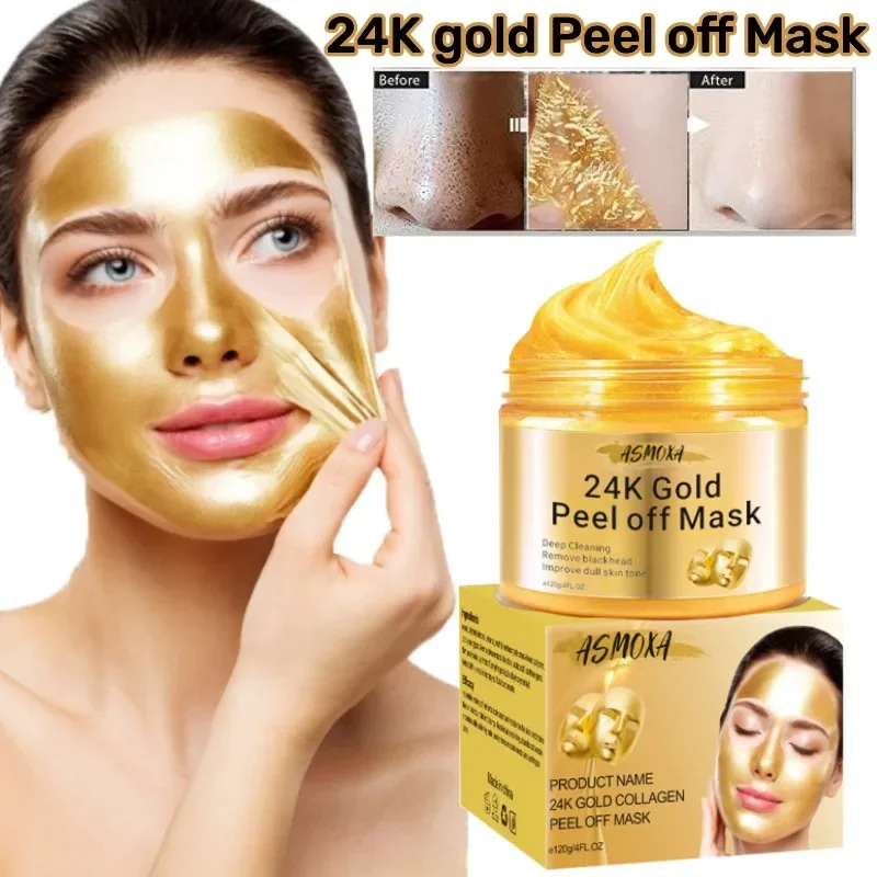 Mask 24k Gold Remove Blackheads Clean Pores Acne Whitening Facial Oil Control Reduce Fine Lines Firming Anti-aging Skin Care face clean mask green tea face masks stick acne blackhead remove cleans pores dirt moisturizing hydrating whitening skin care