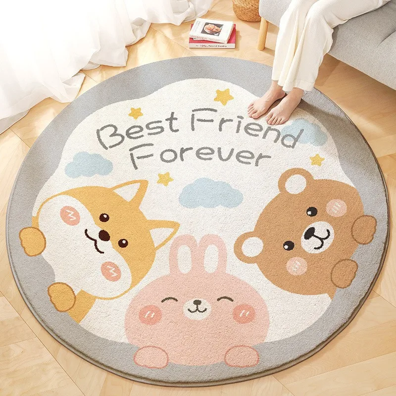 Kids Rugs For Bedroom LOCHAS Luxury Round Fluffy Area Rugs For