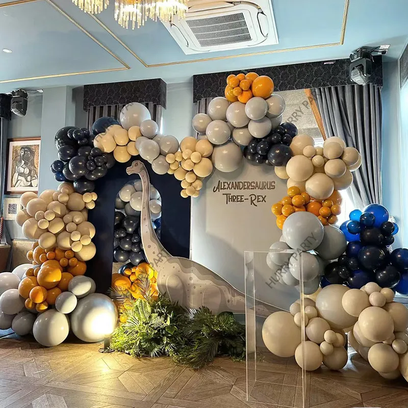 

160PCS Детский душ украшен кремово - бежевыми воздушными шарами, гирляндами, арочными костюмами для свадебной вечеринки по случаю дня рождения, оранжевыми воздушными шарами