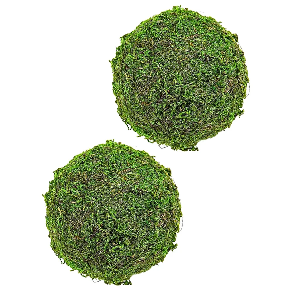 

2pcs Artificial Moss Balls Vase Bowl Fillers for Home Party Weddings Garden Moss Adornments