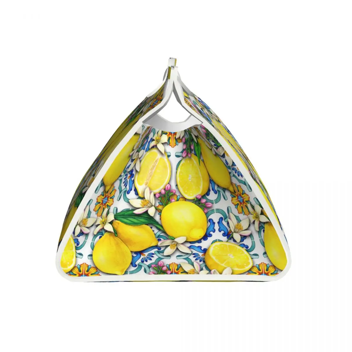 Custom Mediterranean Lemons Tiles Tissue Box Cover PU Leather Rectangular Facial Tissue Box Holder for Bathroom Home 3