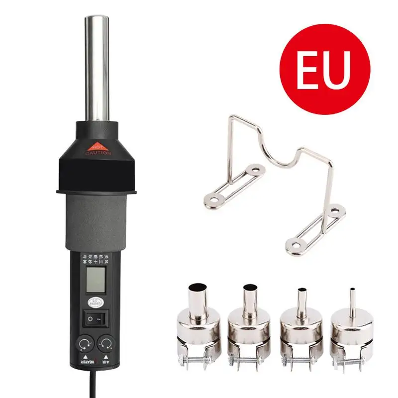 US EU Plug GJ-8019 Portable Hot Air Gun Solder Blower LCD Display Rework Station Adjustable Heat Device With Temperature Control 6