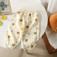 2024 Spring Summer New Style Baby Pants Korean Edition Cotton Casual Loose Floral Print Pants Boys And Girls Lantern Trousers 4