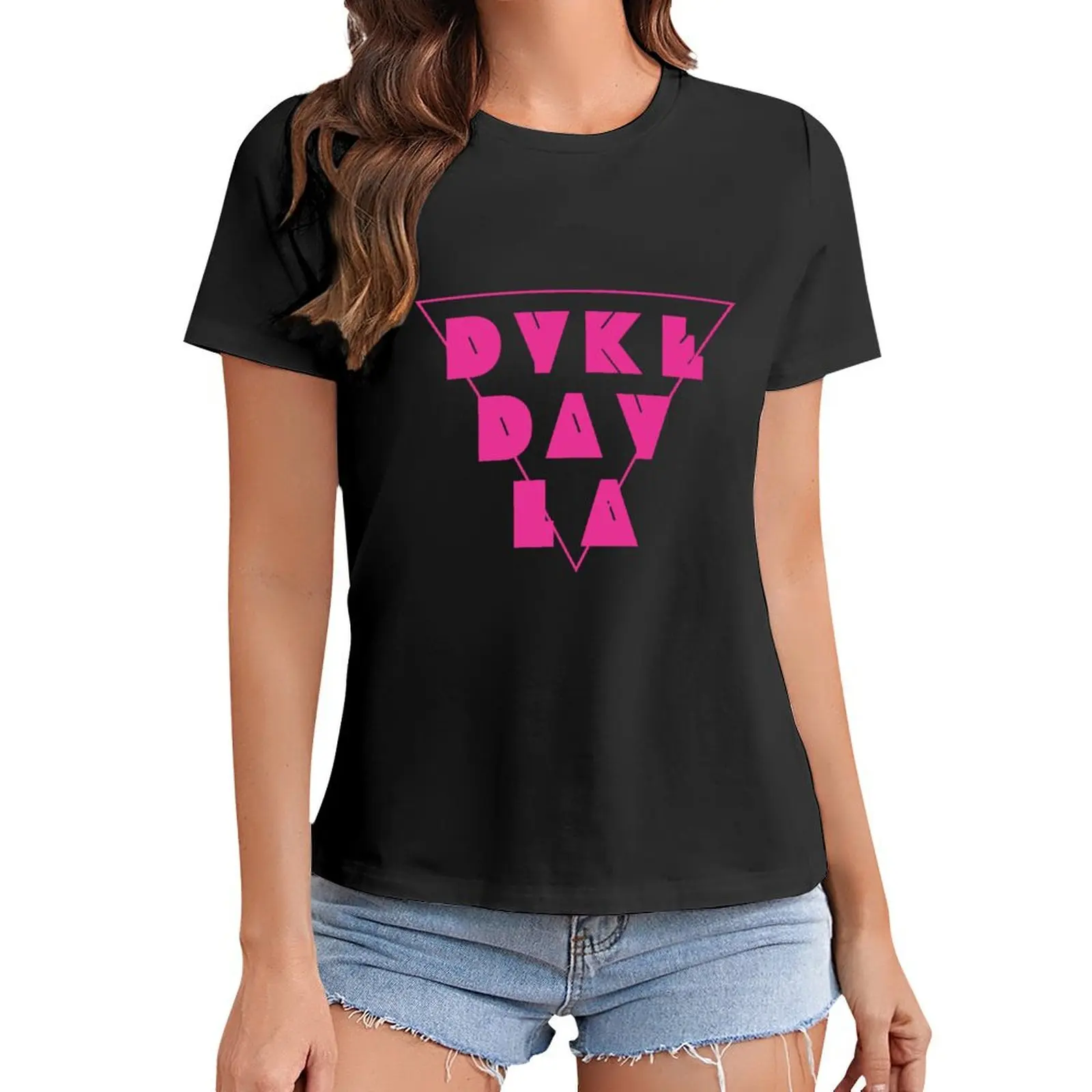 

DDLA Pink Triangle T-Shirt sublime anime clothes tees ariat shirts for Women