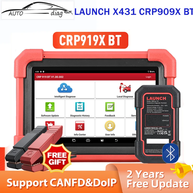 Avvia X431 Crp919X Bt Obd2 Scanner Strumenti Diagnostici Automobilistici Car Canfd Doip Ecu Coding Scansione Professionale Shpping Gratuito