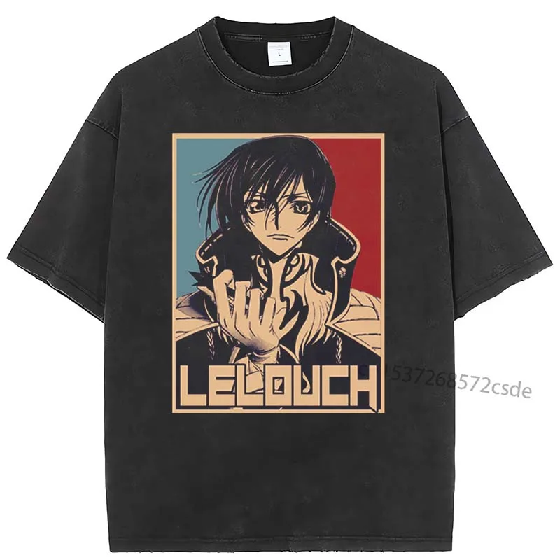 

Code Geass Lelouch Lamperouge Men's Clothes Japan Anime Manga Men's T Shirt Cotton T-Shirt Men High Quality Tees T Shirts
