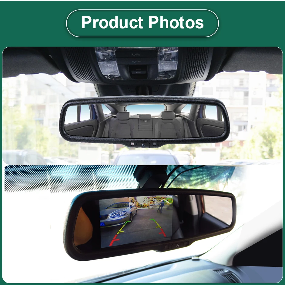 Car Monitor Bracket 4.3" TFT LCD Special for Rear View Mirror Parking Assistance System With 2 RCA Video Player Input