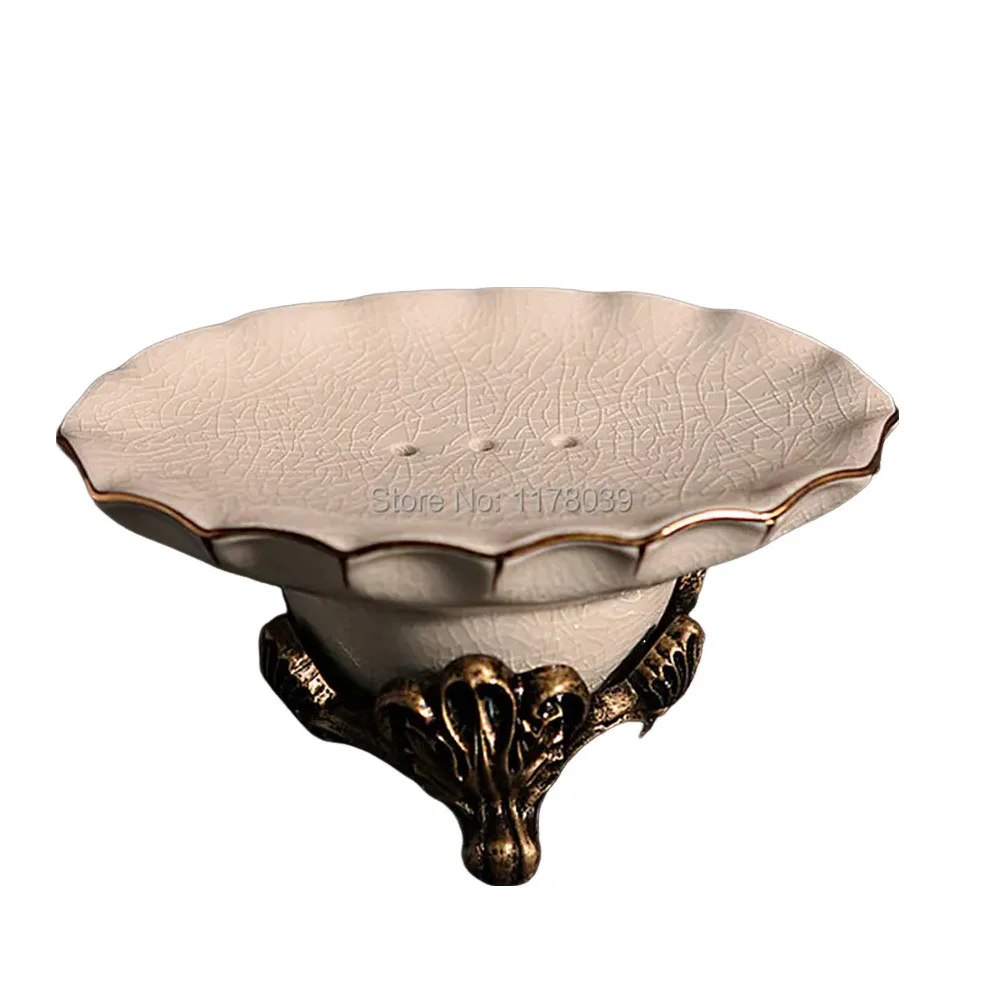 European style retro ceramic soap dishes,bathroom Antique ceramic soap box,Creative home soapbox,J16621