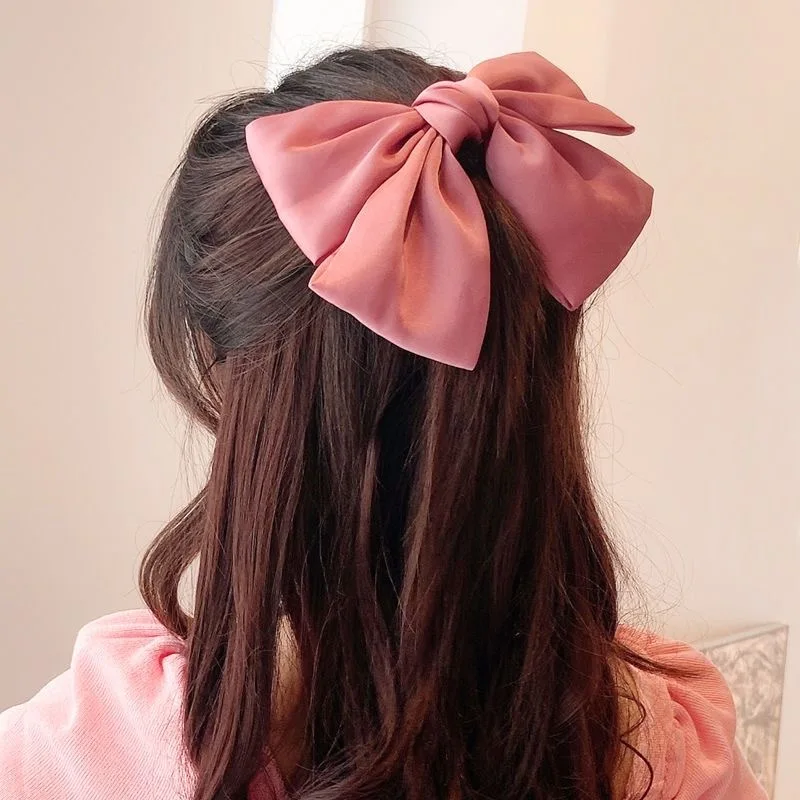 Mode Große Band Bogen Haar Clips Für Frauen Trendy Satin Bowknot Haarnadeln Nette Pferdeschwanz Barrettes Damen Haar Zubehör Geschenk – Detail 17
