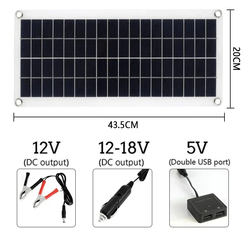 Foldable Solar Charger Solar Controller 300W Flexible Solar Panel 12V Battery Charger Dual USB 10A-60A Controller Solar Cells Power Bank for Phone Car Yacht RV
