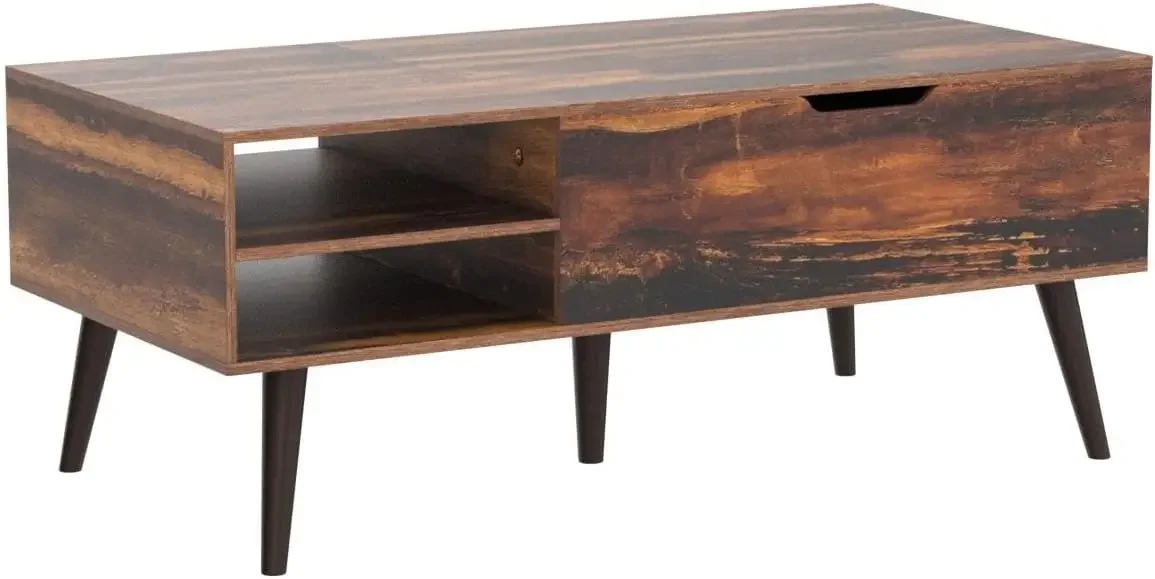 Wood Lift Top Coffee Table with Adjustable Storage Shelf and Hidden Compartment, Lift Tabletop Dining Table for Living Room 6
