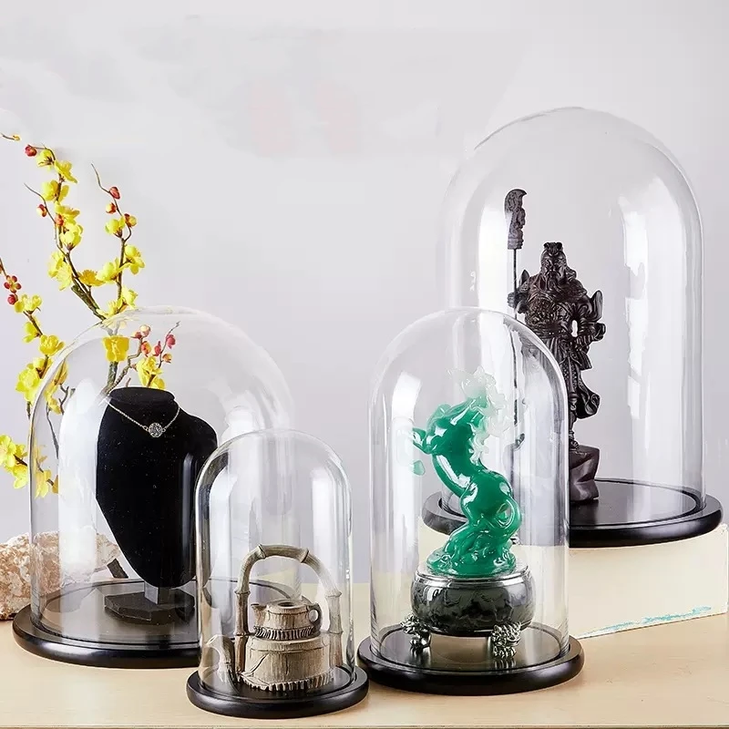 30*50cm Super Big Glass Dome Deocration Diameter=30cm Height=50cm Black Base Transparent Cover Wedding Souvenir Birthday Gift 6