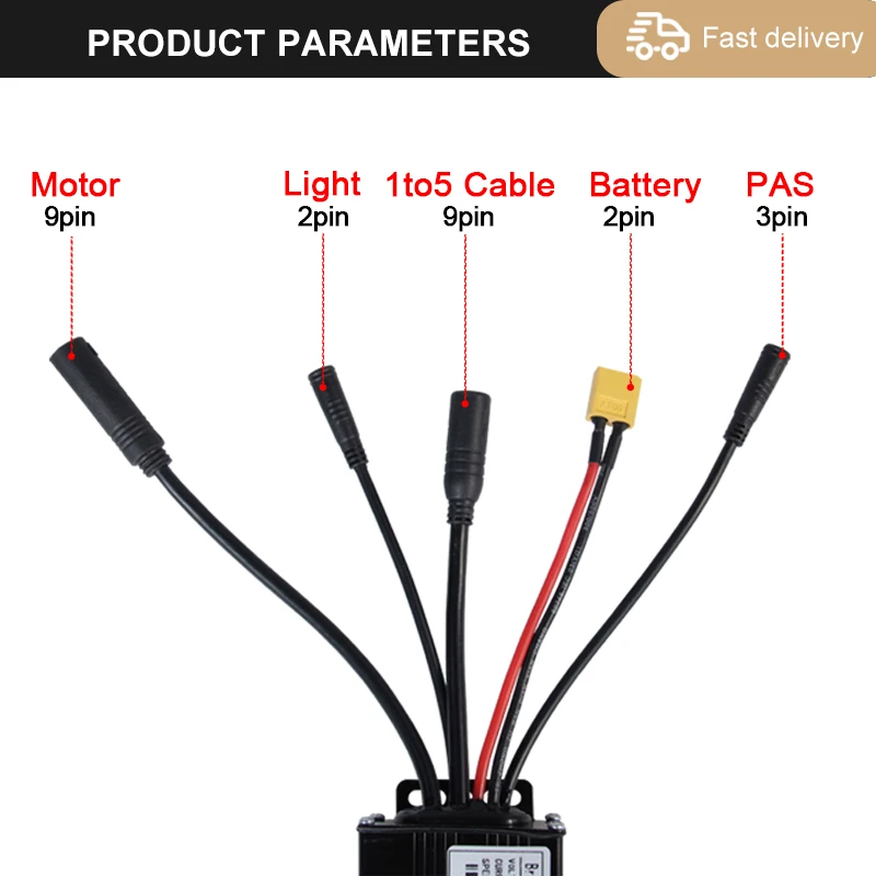 Three-mode ebike regulátor 17A 26A 30A 36V/48V s učení fungovat S866 LCD displej 350W-1000W motorový