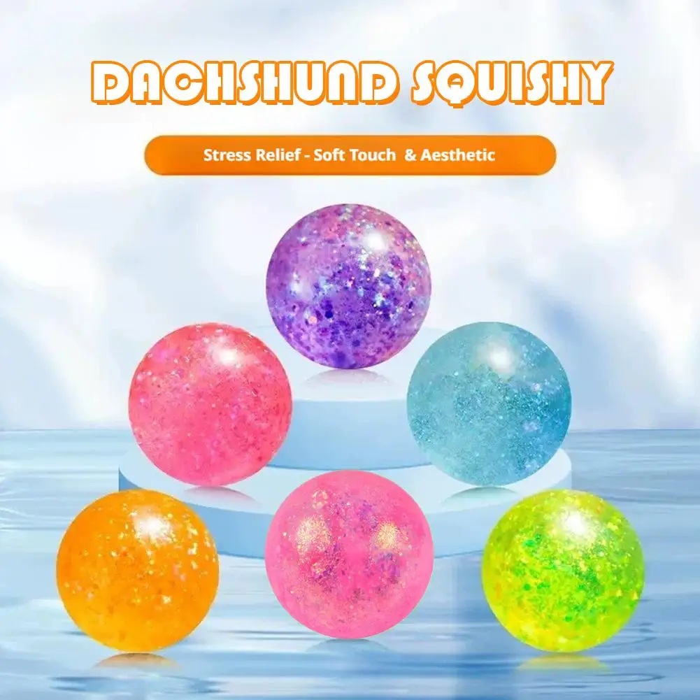 Glitter stressverlichtend speeltje 6 cm TPR-materiaal met kleverige textuur, rekbaar, sensorisch friemelspeeltje voor kinderen en volwassenen, bureaudecoratie, niet giftig M6H9_voghion.com