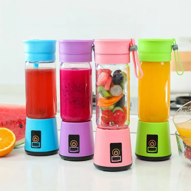 Portable Blender Cup,Electric USB Juicer Blender,Mini Blender Portable  Blender For Shakes and Smoothies, juice,380ml, Six Blades Great for