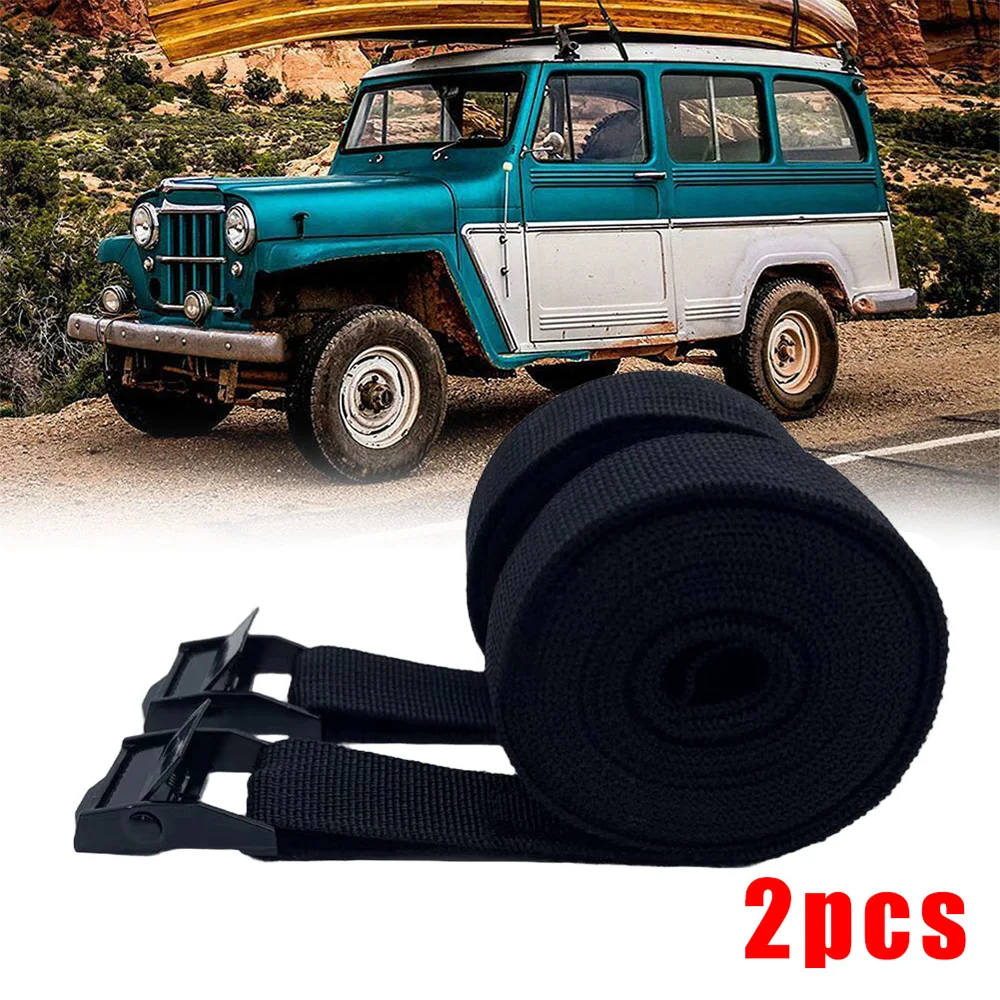 2PCS 250kg Car Roof Rack Kayak lashing strap Luggage Strap Polyester Quick Release With Buckle