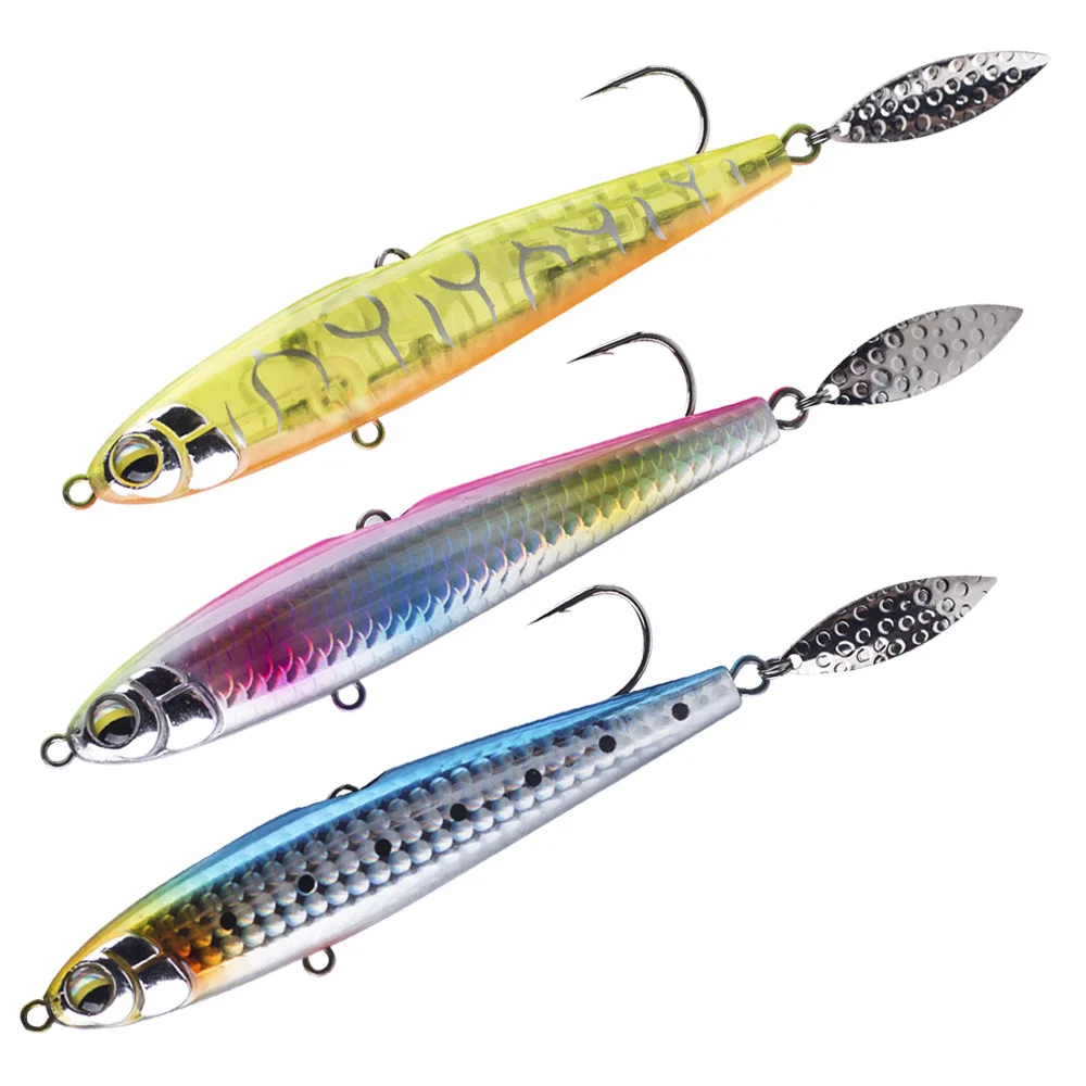 

Long Pitch Single Hook Pencil Lure Fake Lure Sequin Barb 11cm 25g 3D Simulation Pencil Lure Pencil Fishing Accessories