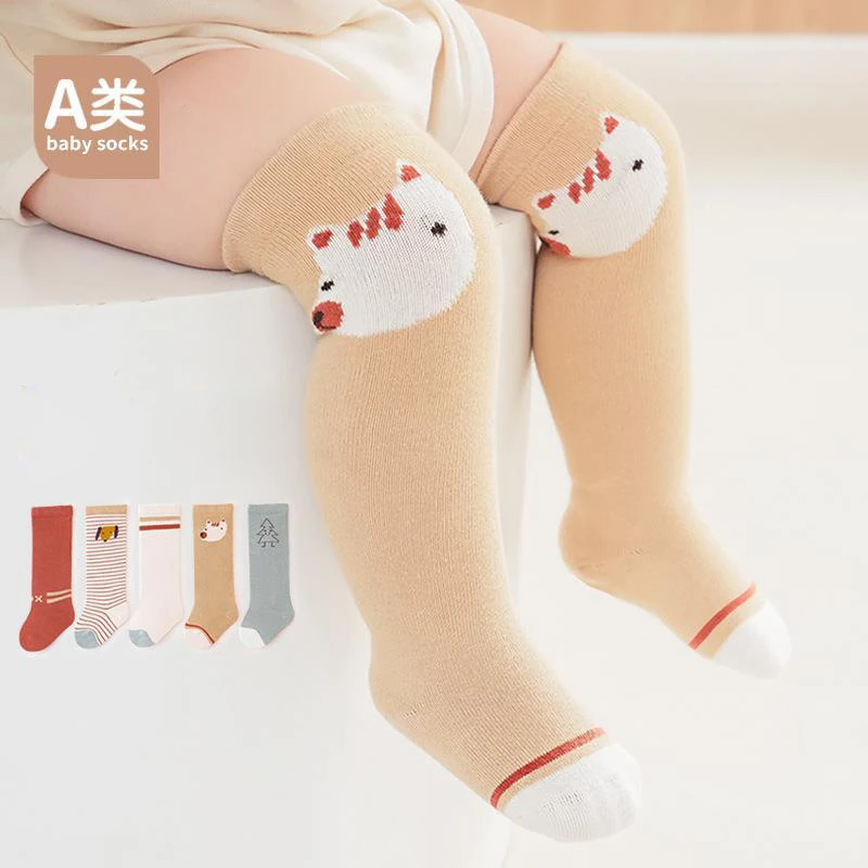 

2023 Autumn Baby Knee High Socks Newborn Socks Infant Boys and Girls Cartoon Fox Stockings Combed Cotton Toddler Kids Long Socks