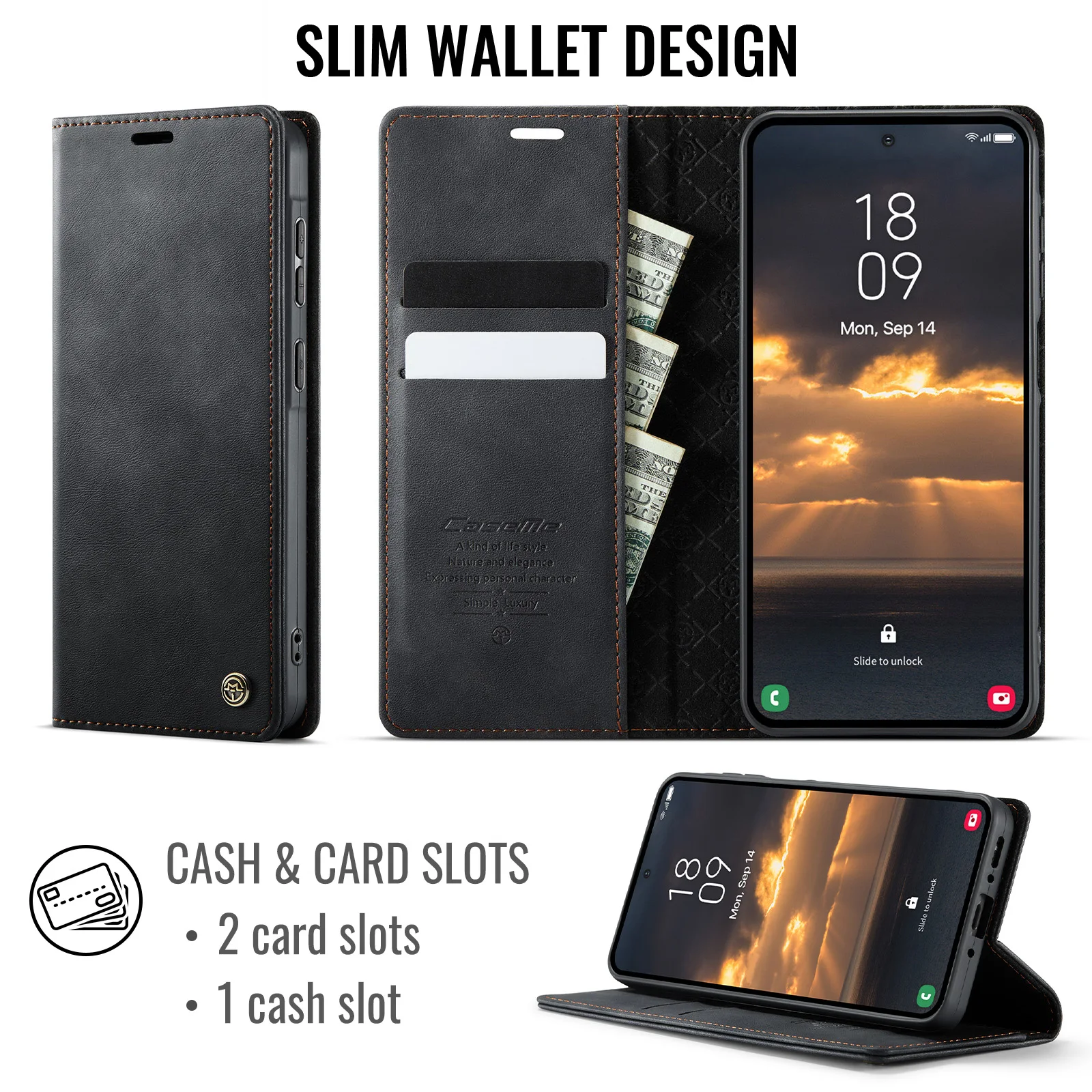 Luxurious Flip Leather Wallet Phone Case
