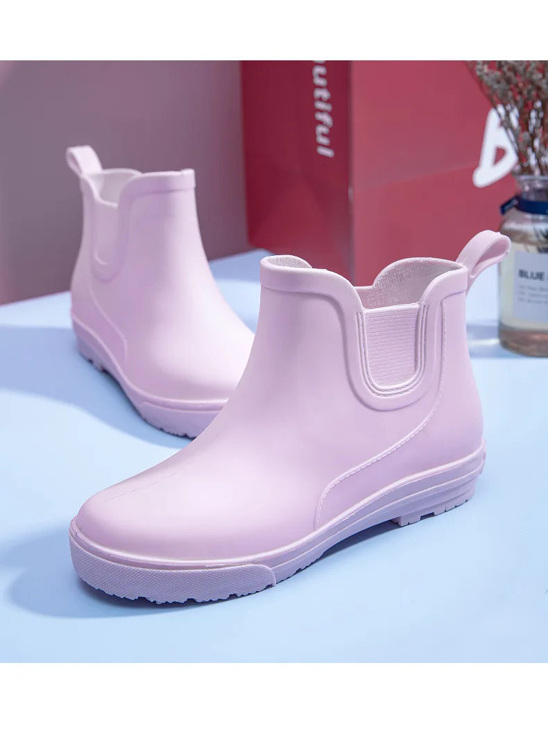 Evshine Damenmode-Regenschuhe, 2025, neue kurze Röhren-Regenstiefel, wasserdichte Gartenschuhe, rutschfeste Damenstiefel mit weicher Sohle im Freien – Detail 14