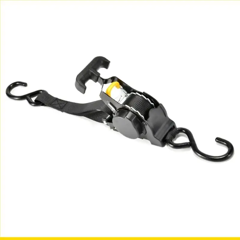 Motorcycle Transport Tie Down Strap with Ratchet Ergonomic Designs Automatic Retracting Designs for Secure Fastening