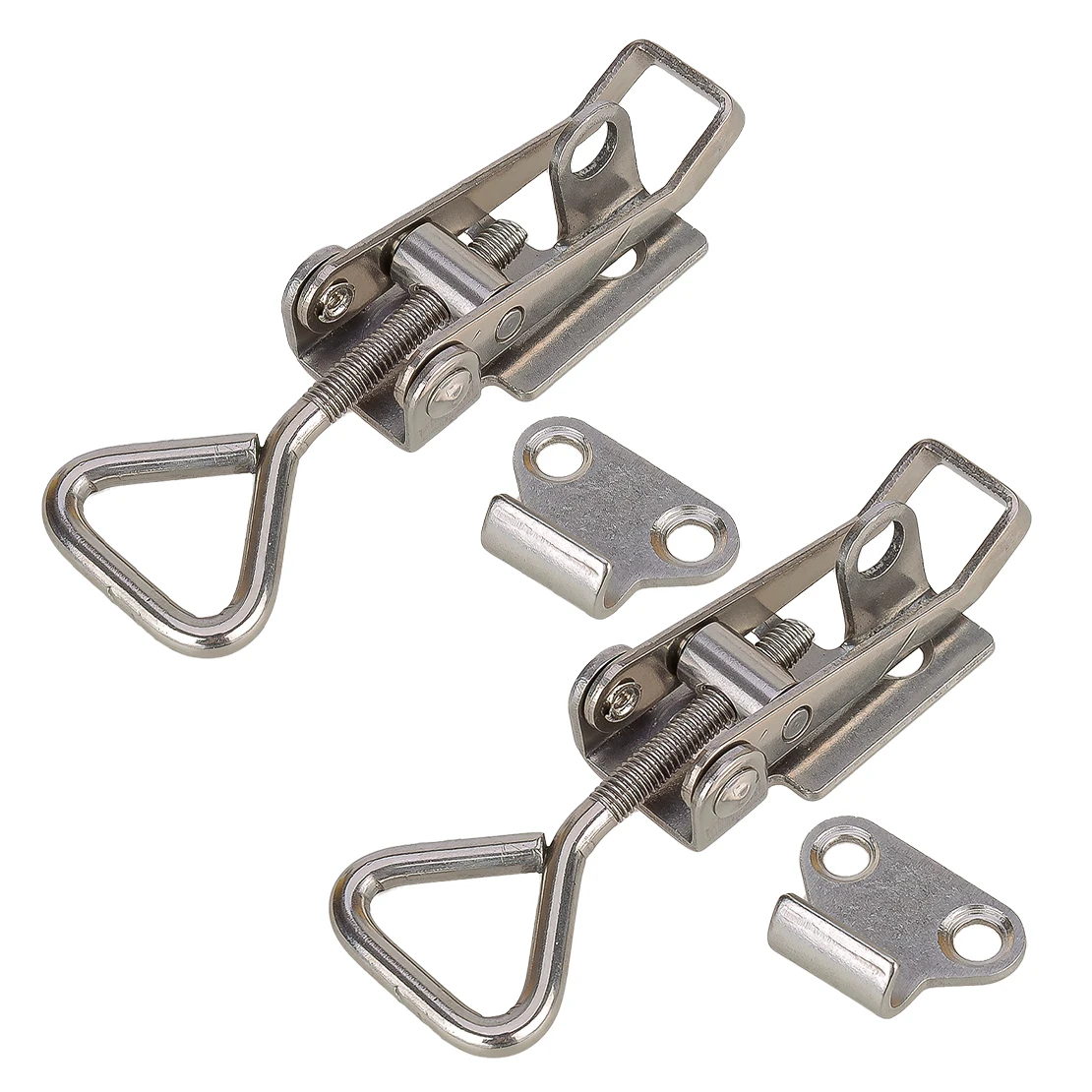 

2 Sets Small Marine Toggle Latch Buckles with Keyhole Fastener Clamps for Boat Yacht RV Deck and Cabin Hardware Stainless Steel
