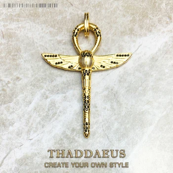 Cross of Life Ankh With Scarab Golden Pendant
