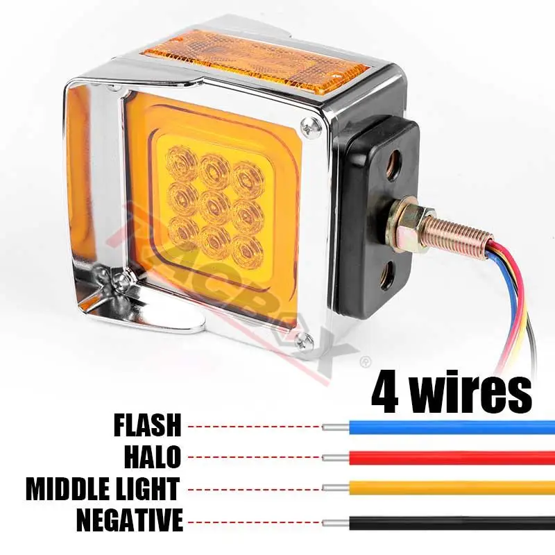 AUTOUTLET 2X Rotativo LED Flexible Luz de Advertencia Luz Ámbar Giratoria  de 40 LED Luz Intermitente 12V 24V 3 Modos de Iluminación, Homologado IP56  impermeable, para Camión, Tractor, Automóvil : .es: Iluminación