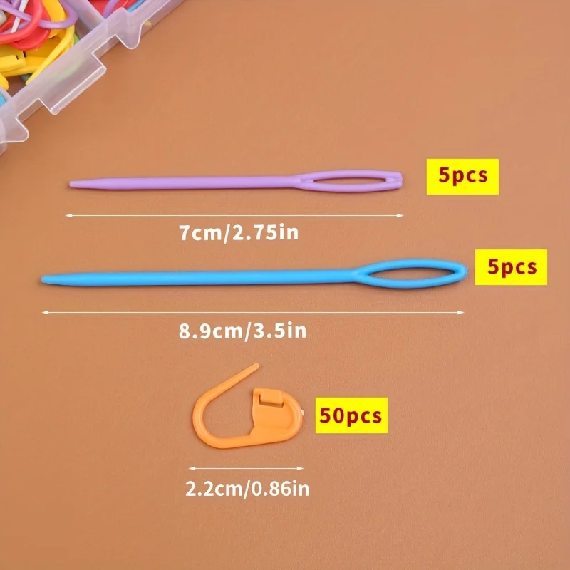 Multicolor Plastic Resin Stitch Markers - 61pcs Knitting & Crochet Clips